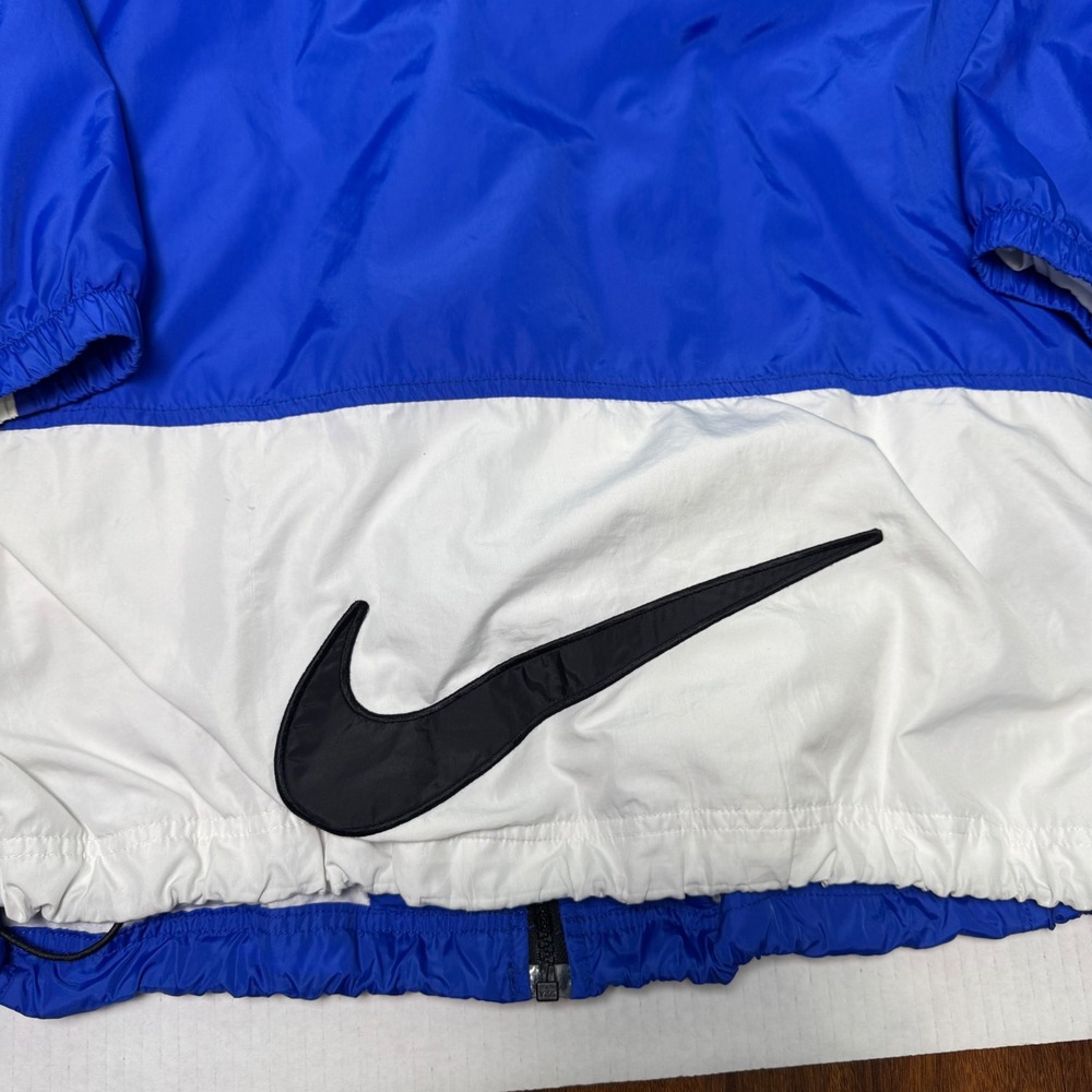 Vintage Nike Windbreaker Jacket 90s Full Zip Blue and White Men's Size XL Swoosh - Picture 7 of 8